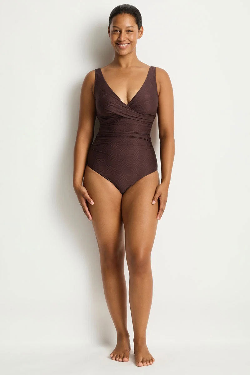 Sea Level SL1145ZN Zen Cross Front Tie Back One Piece - Cocoa_1