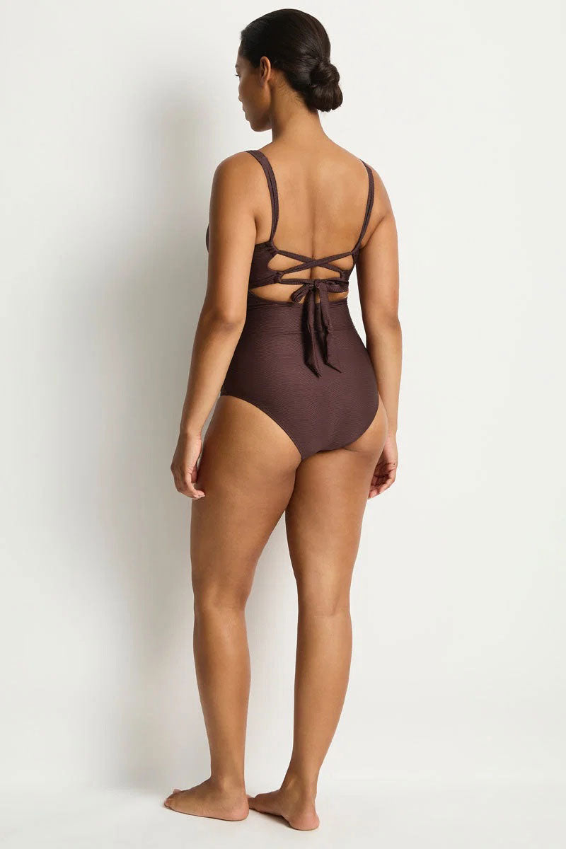 Sea Level SL1145ZN Zen Cross Front Tie Back One Piece - Cocoa_5