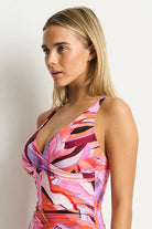 Sea Level SL1205NE Neon Wave Cross Front Multifit One Piece - Berry_2