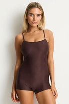 Sea Level SL1347ZN Zen Scoop Neck Boy Leg One Piece - Cocoa_7