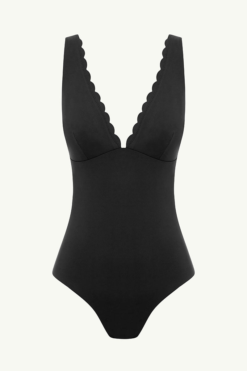 Sea Level SL1483SC Scalloped Longline Tri One Piece - Black_6