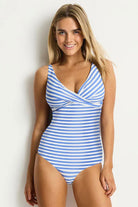 Sea Level SL1532AR Amour Cross Front Multifit One Piece - Denim Blue_5