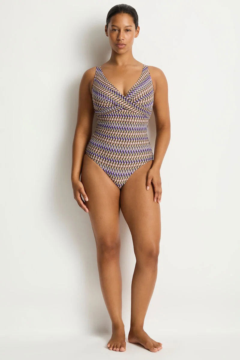 Sea Level SL1532TE Tessera Cross Front Multifit One Piece - Cocoa_1