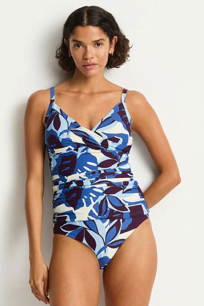 Sea Level SL3078RU Rumba Cross Front Scoop Back Tankini - Denim Blue_6