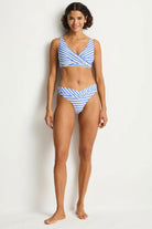 Sea Level SL3110AR Amour Cross Front Multifit Bra Top - Denim Blue_1