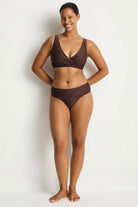 Sea Level SL3110ZN Zen Cross Front Multifit Bra Top - Cocoa_1
