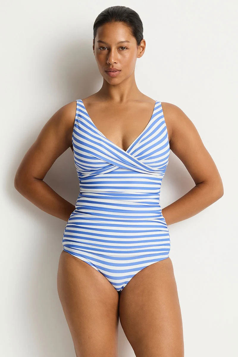Sea Level SL3206AR Amour Cross Front Multifit Singlet Top - Denim Blue_2