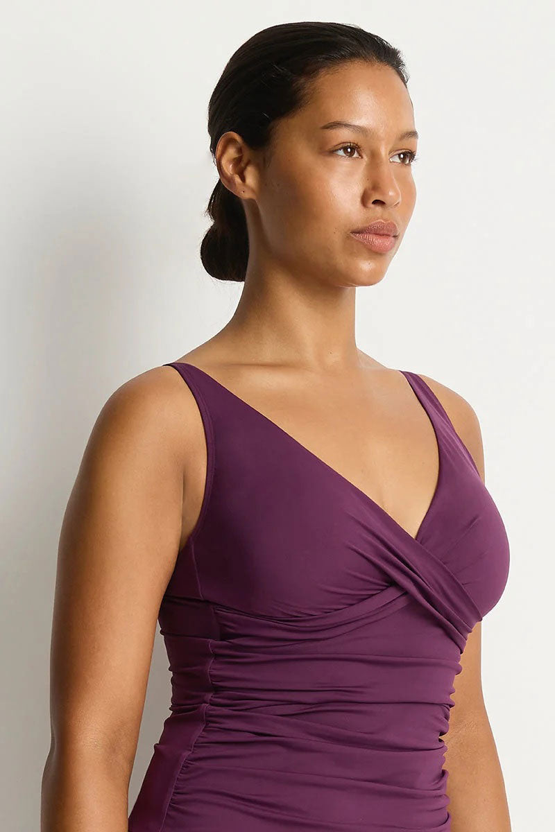 Sea Level SL3206ECO Essentials Edit Cross Front Multifit Singlet Top - Claret_2