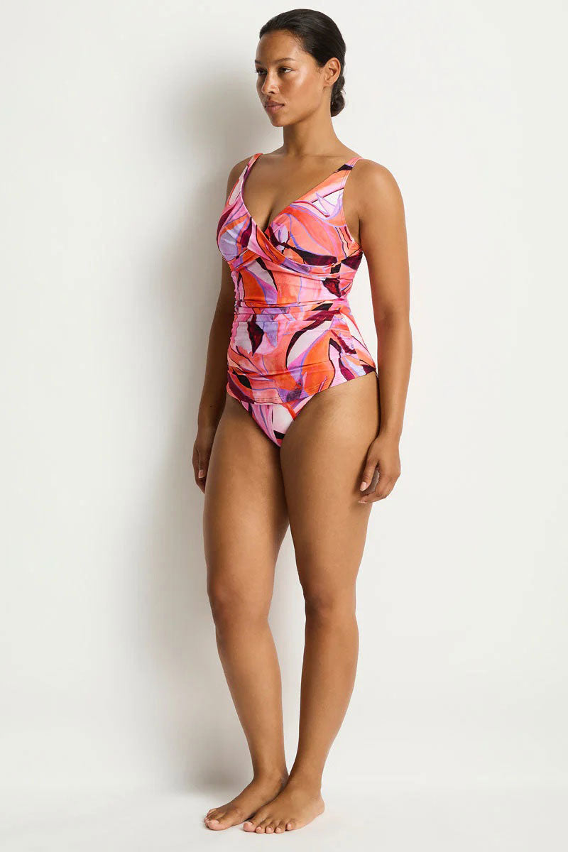 Sea Level SL3206NE Neon Wave Cross Front Multifit Singlet Top - Berry_3