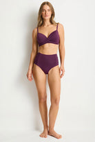 Sea Level SL4140ECO Essentials Edit High Waist Gathered Side Pant - Claret_3