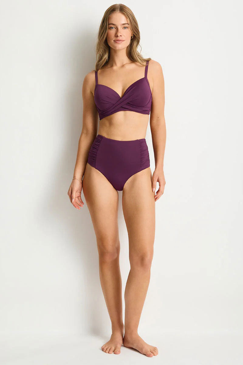 Sea Level SL4140ECO Essentials Edit High Waist Gathered Side Pant - Claret_3