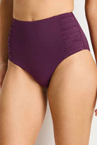 Sea Level SL4140ECO Essentials Edit High Waist Gathered Side Pant - Claret_4