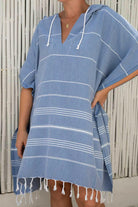 Sunseeker Summer Stripe Poncho - Blue.