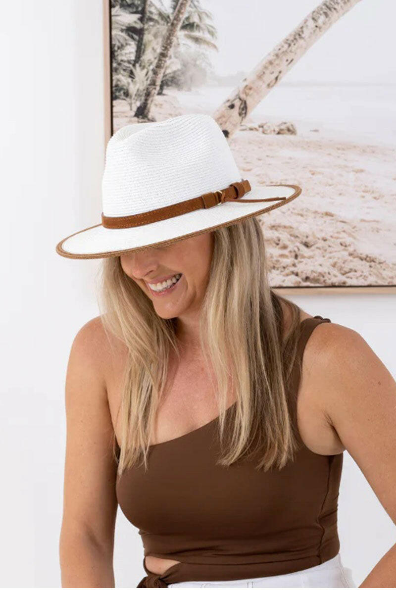 Sundaise Bianca Panama White Suede.