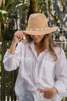 Sundaise SH916 Hat - Cathy Cowrie Shell Raffia Panama_1