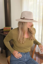 Sundaise SH834 Hat - Sutton Panama Taupe with brown belt_3