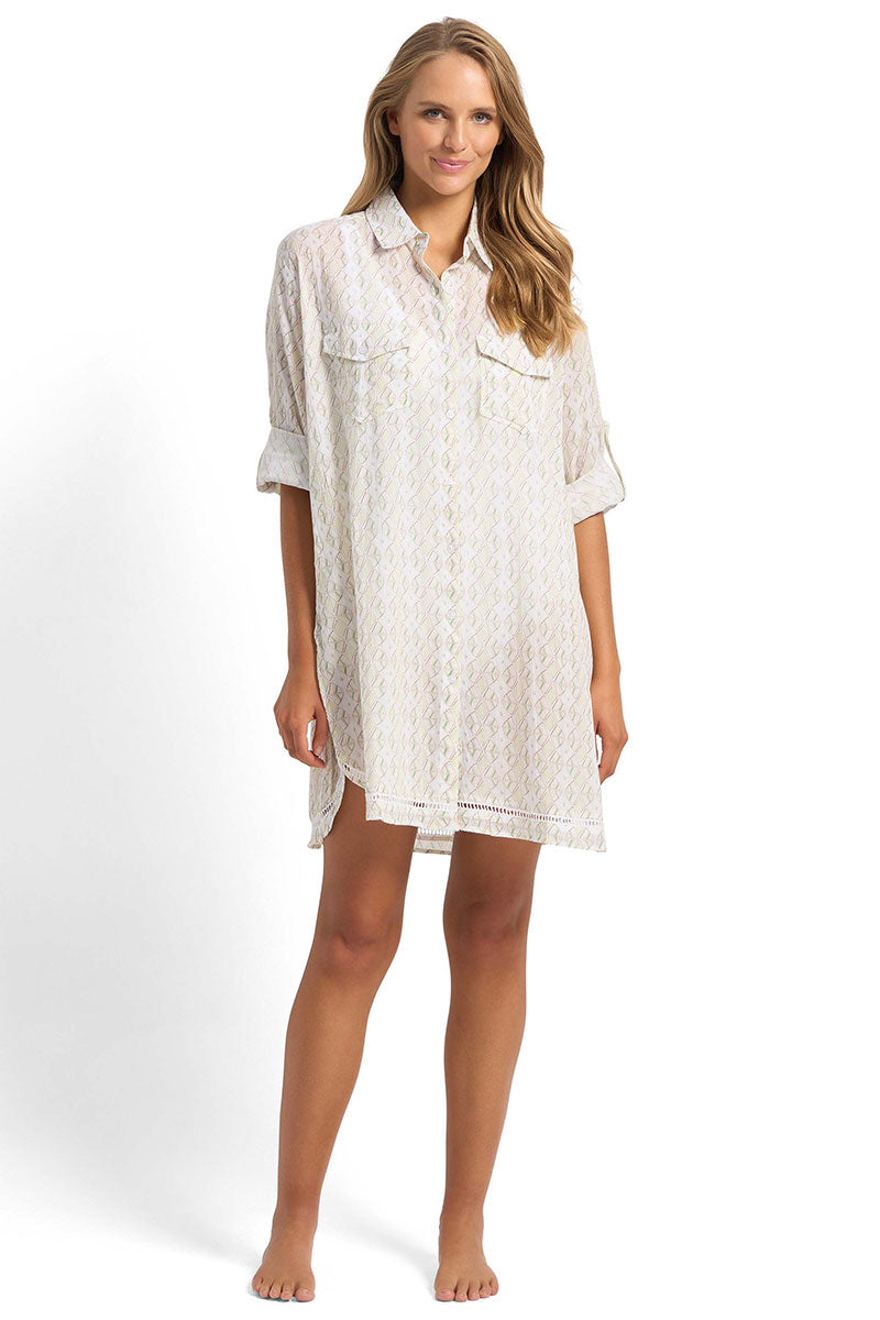 Sunseeker Delight Ladder Button Through Shirt - Seaweed_3