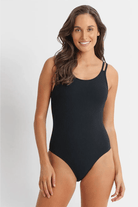 Sunseeker Reset Cheeky Double Strap One Piece - Black.