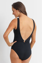 Sunseeker Reset Ring Mastectomy One Piece - Black_back_1