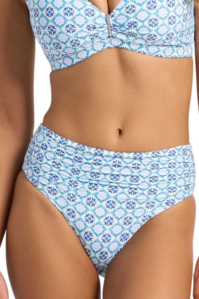 Sunseeker Delight Ruched Mid Rise Pant - Ink_4