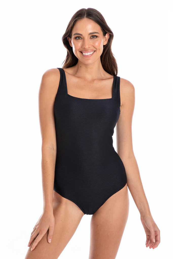 Togs-swimwear-black-ribbed-texture-squared-neck-one-piece-ozresort