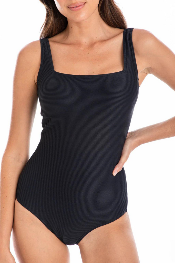 Togs-swimwear-black-ribbed-texture-squared-neck-one-piece-ozresort