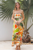 YF0055SPCROSS-2 Tiara Brown Slip Maxi Dress - 2