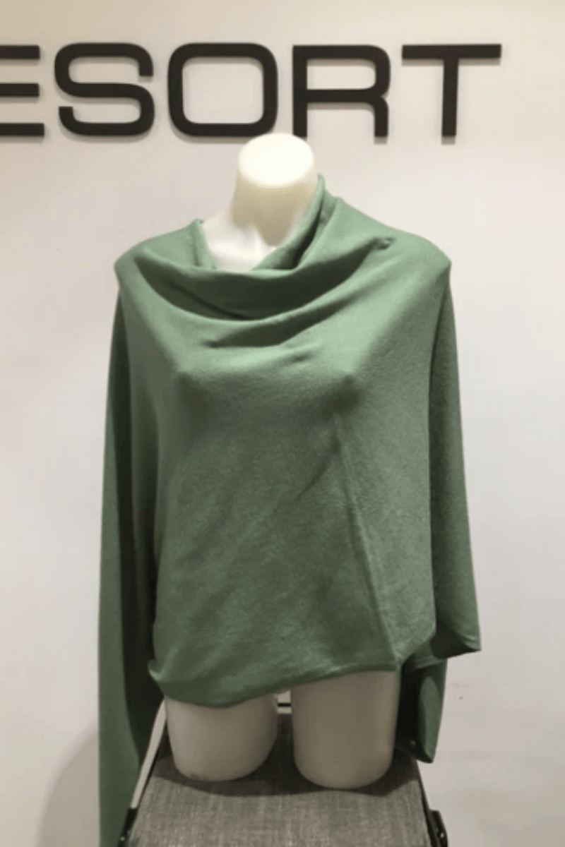 Zura-Poncho-Chasmere-Viscose-Moss-OzResort
