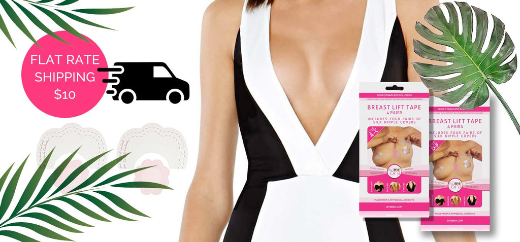 Bye Bra Australia. The ultimate Breast Lift Tape. 3M medical tape, safe on the skin and allergy free. Sizes A to H Cup. The best breast lift tape available in Australia sold world wide
