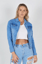 Denim Jacket Stretch Cropped By Lily Wakee.