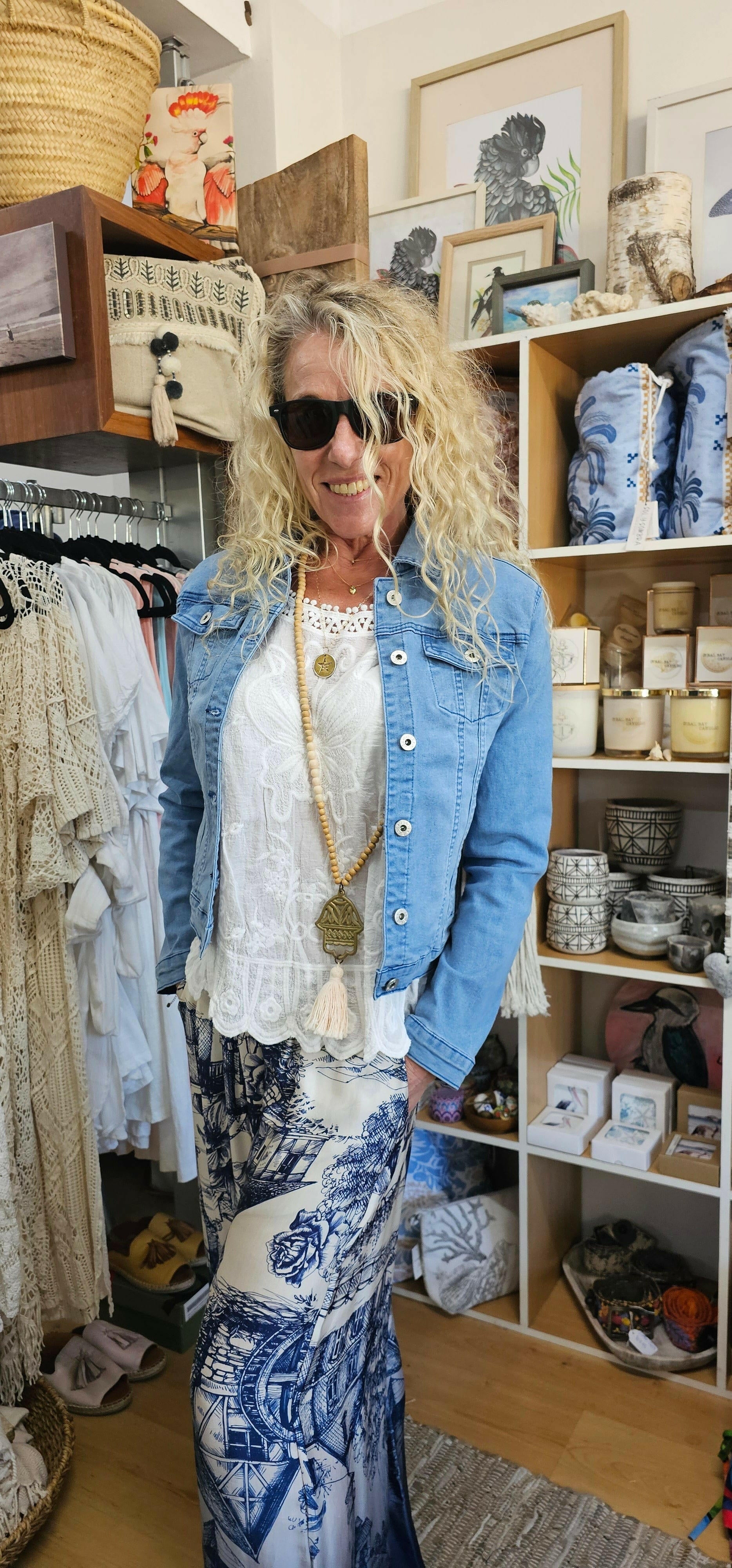 Denim Jacket Stretch Cropped By Lily Wakee.