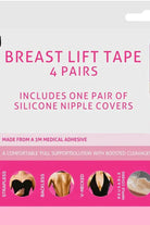 Bye Bra Adhesive Breast Lift Tape Cup A–C with Silk Nipple Covers.