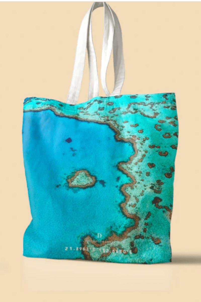 Destination Label Reef Love Tote Bag.