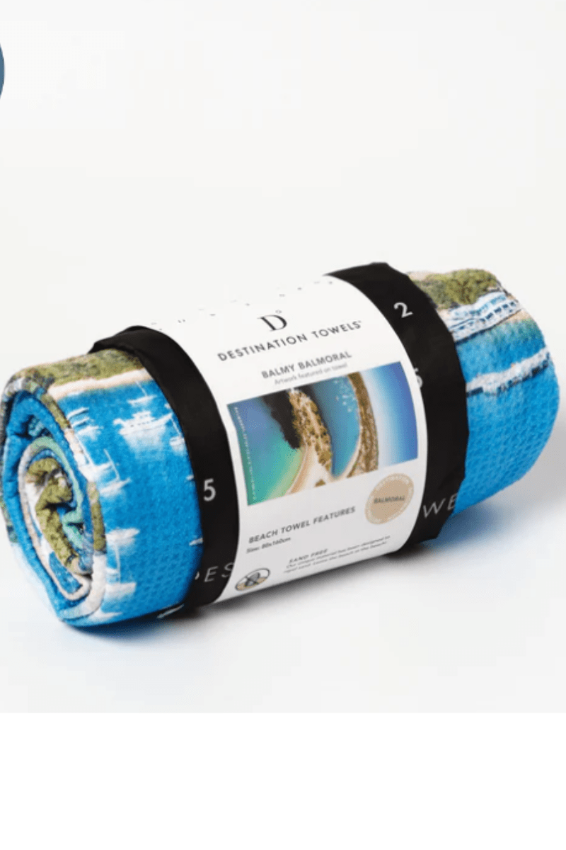 Destination Towels -Balmy Balmoral Beach Sand free beach towel.