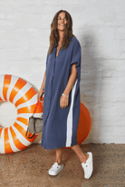 Hammill & Co Kaftan Beach Dress - Navy.