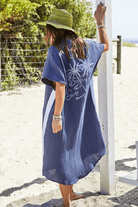 Hammill & Co Kaftan Beach Dress - Navy.