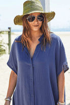 Hammill & Co Kaftan Beach Dress - Navy.