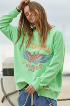 Hammill & Co Fluro Green Rock & Roll Vintage Sweat.