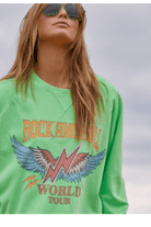 Hammill & Co Fluro Green Rock & Roll Vintage Sweat.