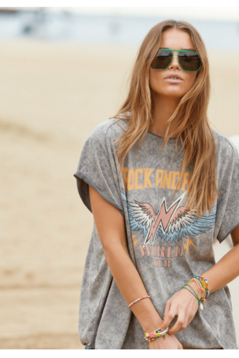 Hammill & Co Washed Black Rock & Roll Vintage Tee.