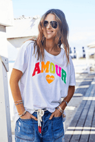 Hammill & Co Crew Neck Amour Tee - White.
