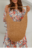 Isabella Boho Lanzarote Straw Natural Beach Bag.