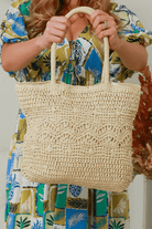 Isabella Boho Tenerife Straw Natural Beach Bag.