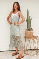 Isabella Boho Mirella Crochet Midi Beach Cover Up.