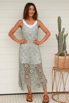 Isabella Boho Mirella Crochet Midi Beach Cover Up.