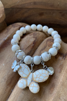 Marble Butterfly Silver Plated Beaded Bracelet.