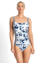 Jantzen Anchor Ruched Square Neck One Piece - Navy.