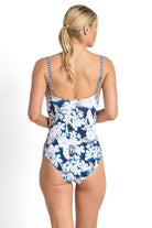 Jantzen Anchor Ruched Square Neck One Piece - Navy.