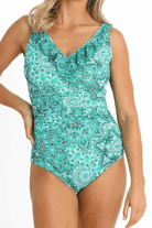 Jantzen Chantille DD/E Mesh Frill One Piece - Green.
