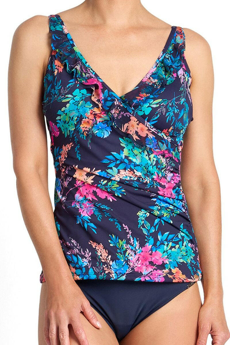 Jantzen Fresia Frill Crossover Singlet - Navy.